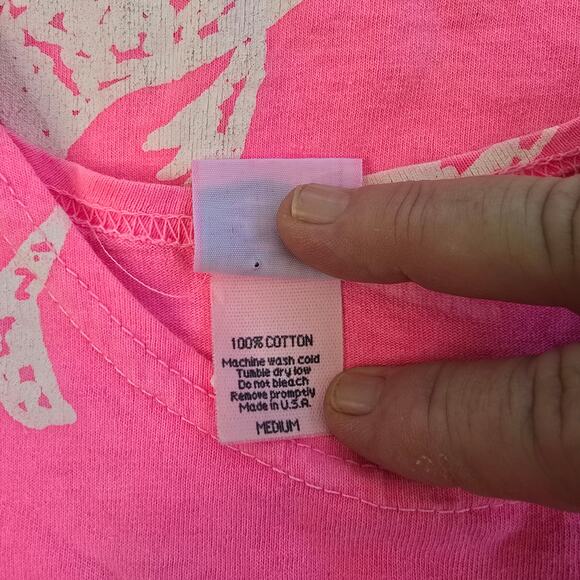 90s Mayan Fish Pink Beach Dress Cruise Loungewear Cotton Vintage Size M - Picture 8 of 9